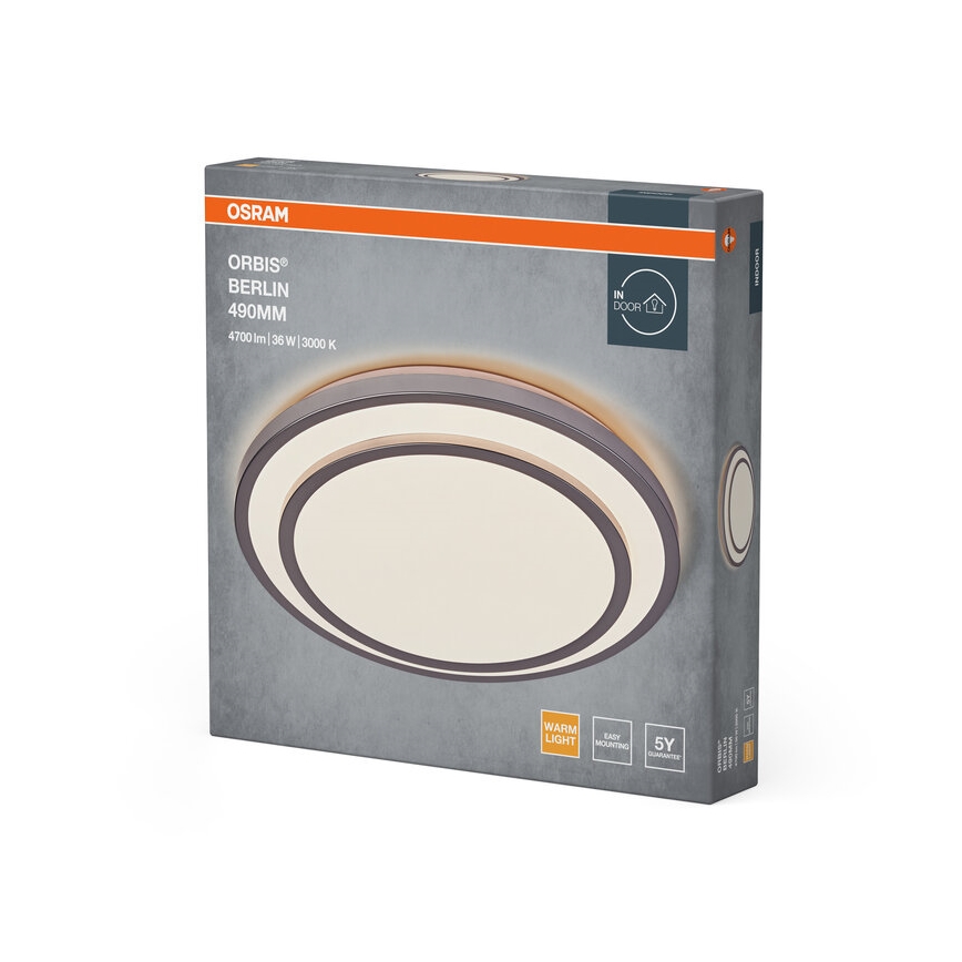 Osram - LED stropné svietidlo ORBIS BERLIN LED/36W/230V Ø 49,2 cm strieborné