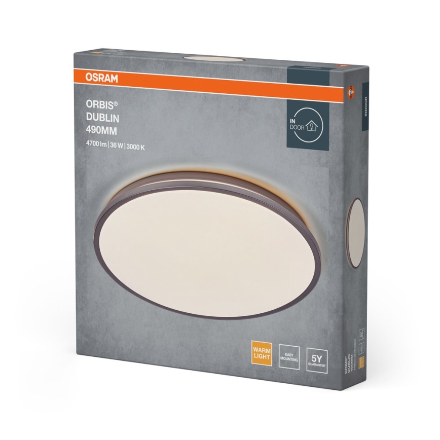 Osram - LED stropné svietidlo ORBIS DUBLIN LED/36W/230V pr. 49 cm strieborné