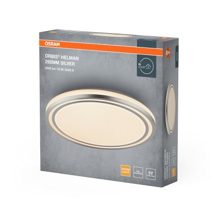 Osram - LED stropné svietidlo ORBIS HELMAN LED/16W/230V priemer 29,5 cm strieborné