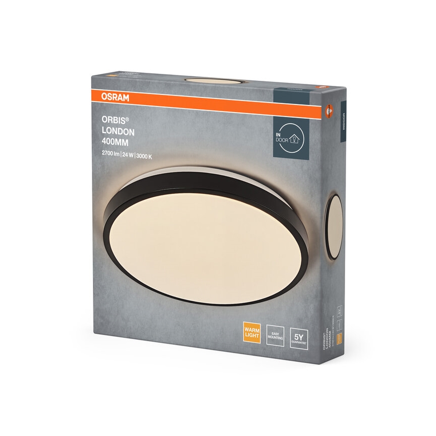 Osram - LED stropné svietidlo ORBIS LONDON LED/24W/230V, priemer 39,5 cm, čierne