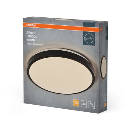 Osram - LED stropné svietidlo ORBIS LONDON LED/36W/230V priemer 48 cm, čierne