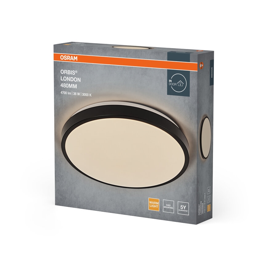 Osram - LED stropné svietidlo ORBIS LONDON LED/36W/230V priemer 48 cm, čierne