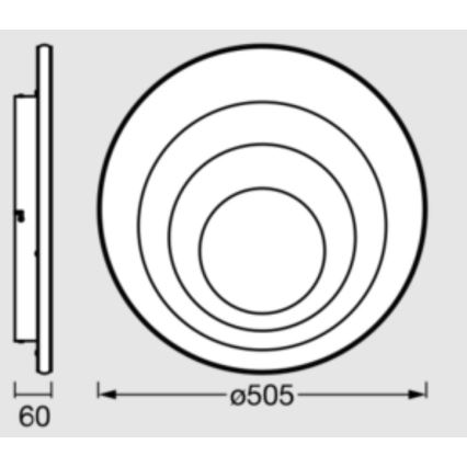 Osram - LED stropné svietidlo ORBIS SPIRAL LED/42W/230V, priemer 50,5 cm, biela
