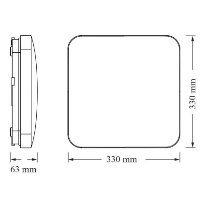 Osram - LED stropné svietidlo so senzorom súmraku SQUARE LED/24W/230V 33x33 cm