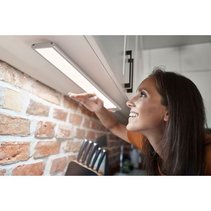 Osram - LED svietidlo pod kuchynskú linku s pohybovým a súmrakovým senzorom LINEAR LED/3,2W/3,7V 500 mAh 3000/4000/6500K 40 cm sivé