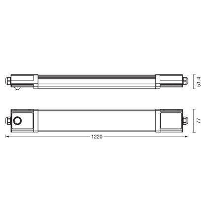 Osram - LED technické žiarivkové svietidlo so senzorom súmraku a pohybu SUBMARINE LED/36W/230V 122 cm IP65