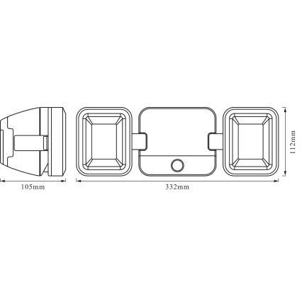 Osram - LED vonkajší nástenný reflektor so senzorom BATTERY 2xLED/5W/4xD IP54