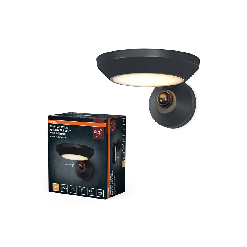 Osram - LED vonkajšie nástenné svietidlo so súmrakovým a pohybovým senzorom ENDURA STYLE LED/12W/230V IP65