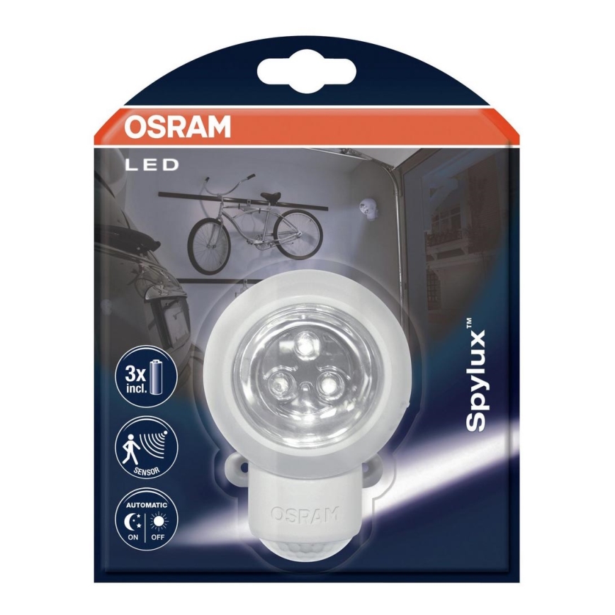 Osram - LED Vonkajšie nástenné svietidlo so senzorom SPYLUX 1xLED/0,3W/4,5V