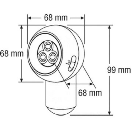 Osram - LED Vonkajšie nástenné svietidlo so senzorom SPYLUX 1xLED/0,3W/4,5V