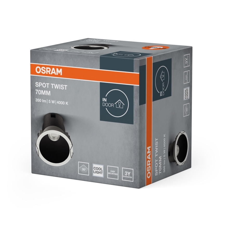 Osram - LED zapustené stropné svietidlo SPOT TWIST LED/5W/230V 4000K pr. 7 cm biela/čierna