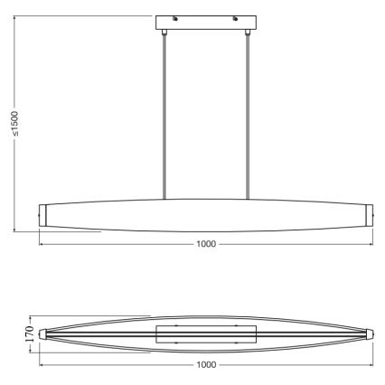 Osram - LED závesný luster na lanku DECOR FLAT LED/23W/230V, sivý