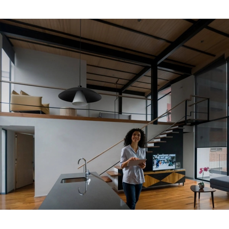 Osram - Luster na lanku DECOR FLYING MUSHROOM 1xE27/25W/230V Ø 50 cm čierna