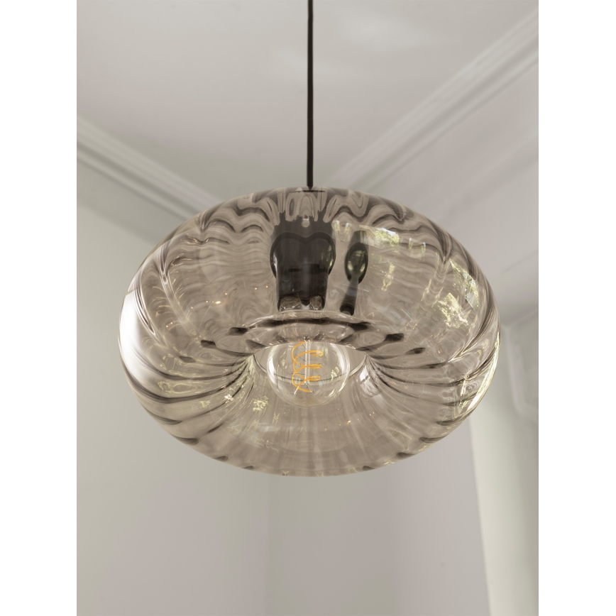 Osram - Luster na lanku DECOR SMOKE 1xE27/12W/230V Ø 28 cm čierna/dymovo sivá