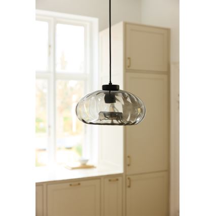 Osram - Luster na lanku DECOR SMOKE 1xE27/12W/230V Ø 28 cm čierna/dymovo sivá