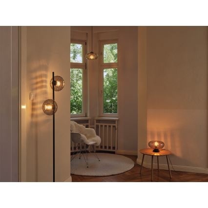 Osram - Luster na lanku DECOR SMOKE 1xE27/12W/230V Ø 28 cm čierna/dymovo sivá