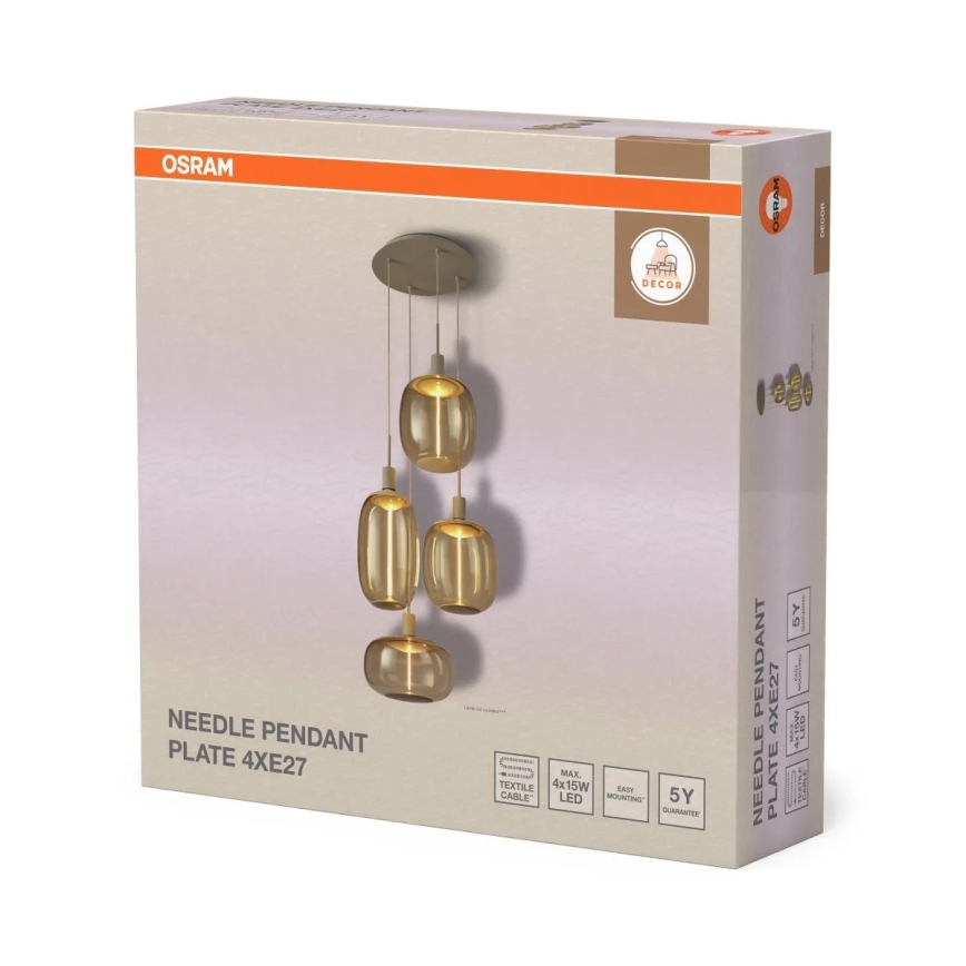 Osram - Napájací kábel NEEDLE PENDANT 4xE27/25W/230V béžový