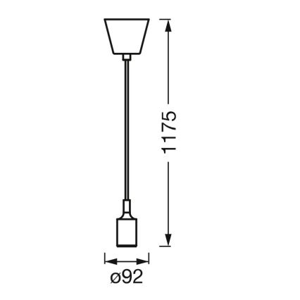 Osram - Napájací kábel PENDULUM BELL 1xE27/15W/230V čierna