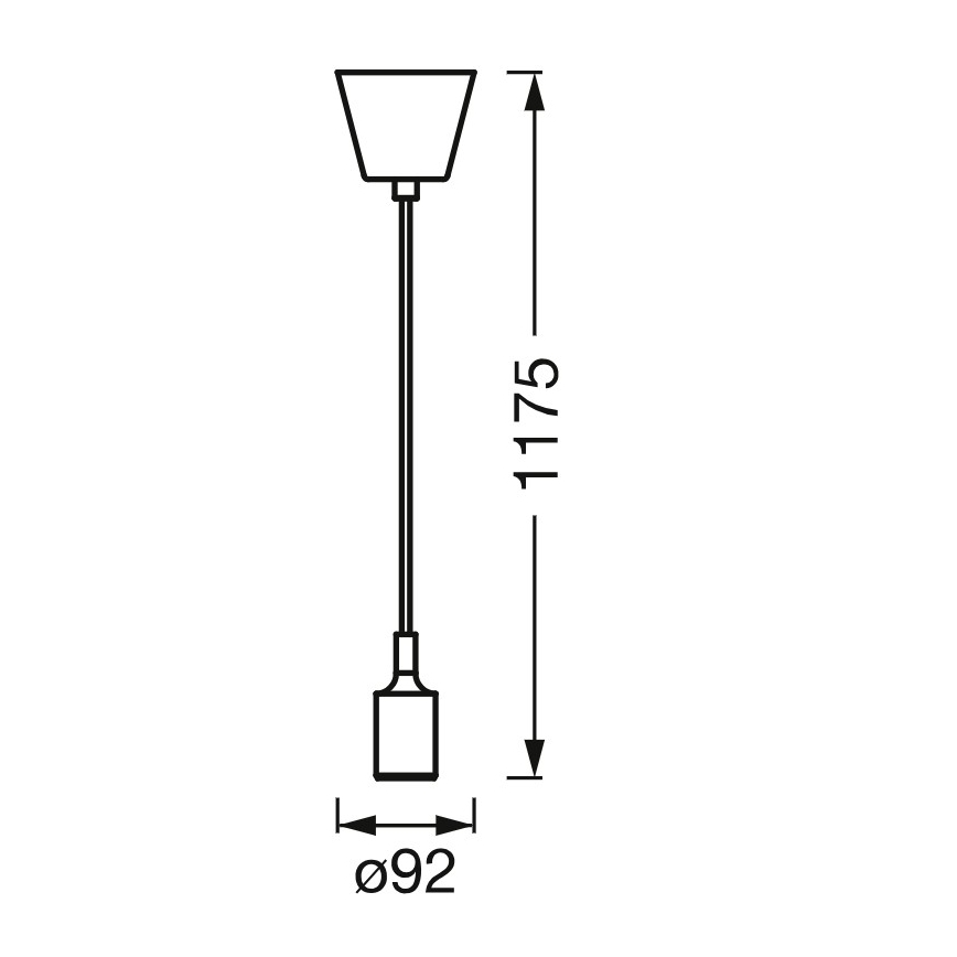 Osram - Napájací kábel PENDULUM BELL 1xE27/15W/230V čierna