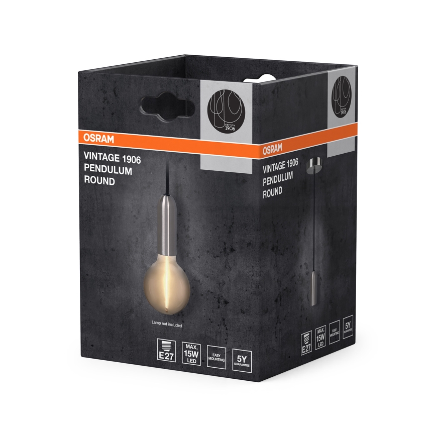 Osram - Napájací kábel PENDULUM ROUND 1xE27/15W/230V lesklý chróm