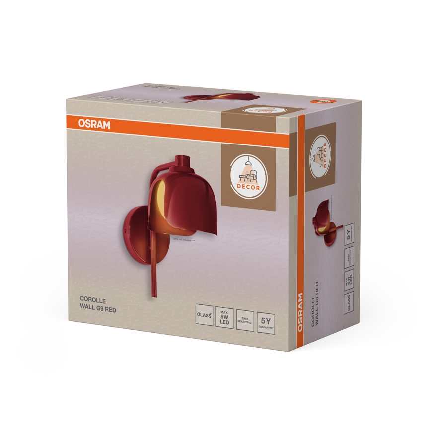 Osram - Nástenné svietidlo DECOR COROLLE 1xG9/20W/230V červené