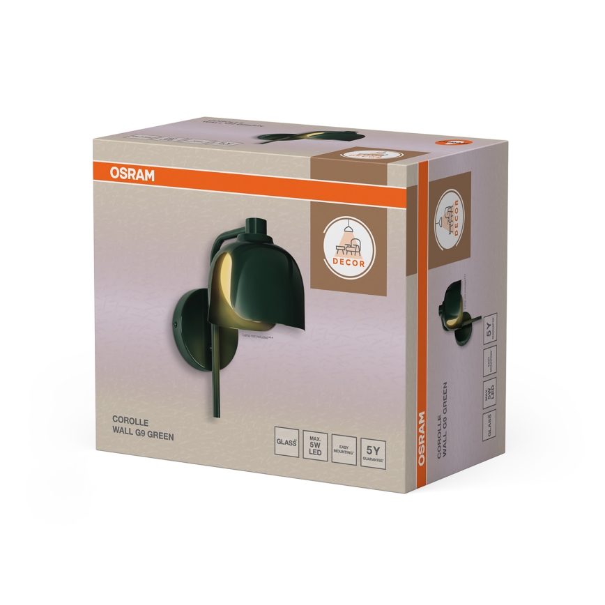Osram - Nástenné svietidlo DECOR COROLLE 1xG9/20W/230V zelené