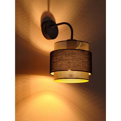 Osram - Nástenné svietidlo DECOR HORNET 1xE27/10W/230V čierna/zlatá