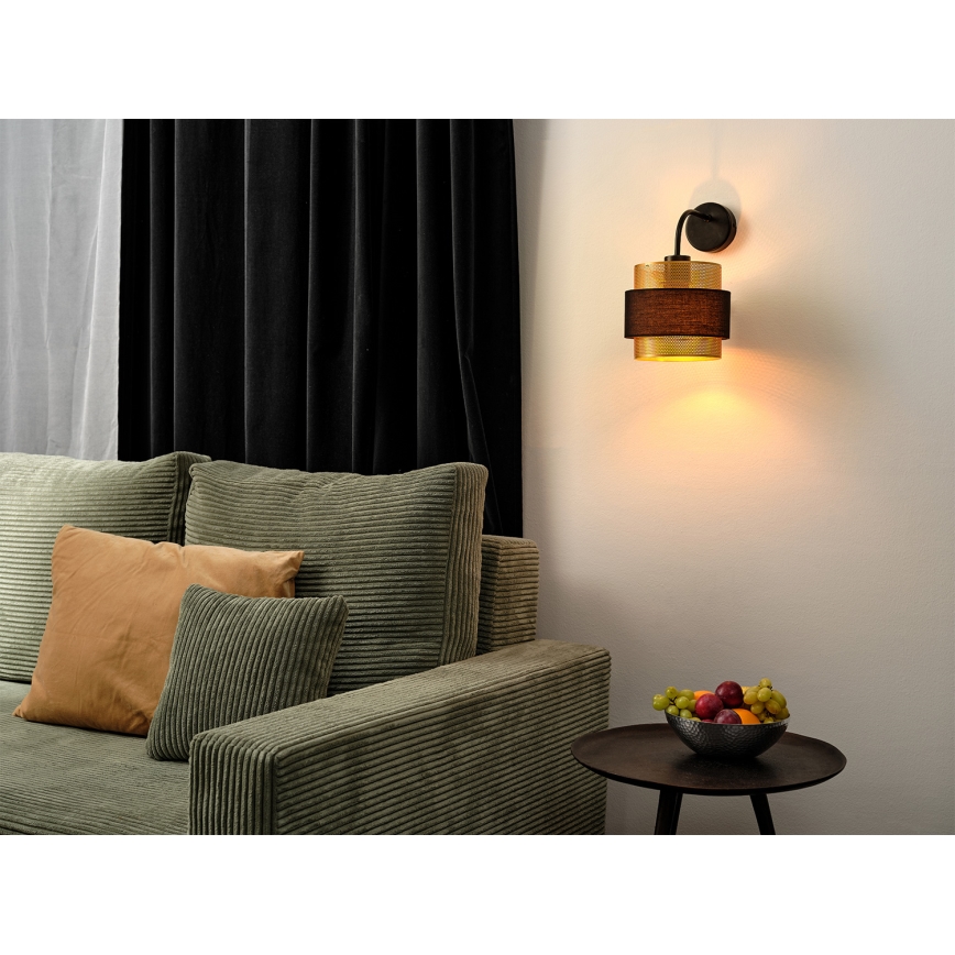 Osram - Nástenné svietidlo DECOR HORNET 1xE27/10W/230V čierna/zlatá