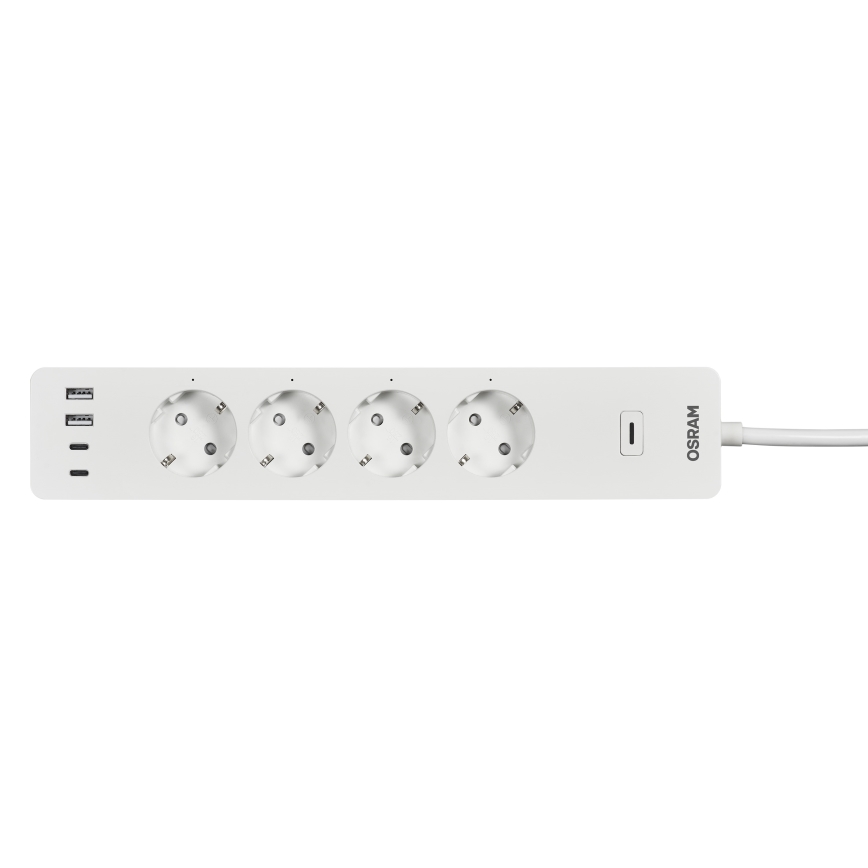 Osram - Predlžovací kábel SMART+ 4Z typ F + 2xUSB-A + 2xUSB-C Wi-Fi