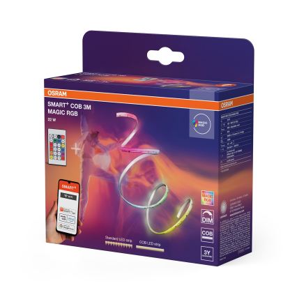 Osram - LED RGB Stmievateľný pásik SMART+ MAGIC 3m LED/22W/230V Wi-Fi + diaľkové ovládanie