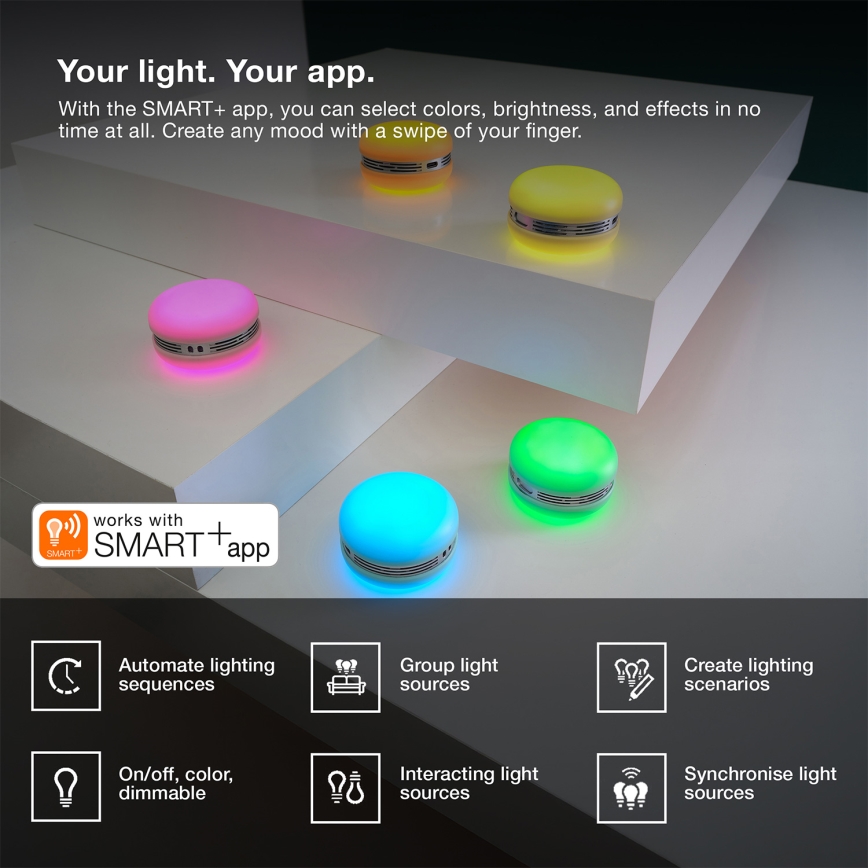 Osram - LED RGB stmievateľný reproduktor SMART+ MACARON LED/1,75W/3,7V 450 mAh žltý