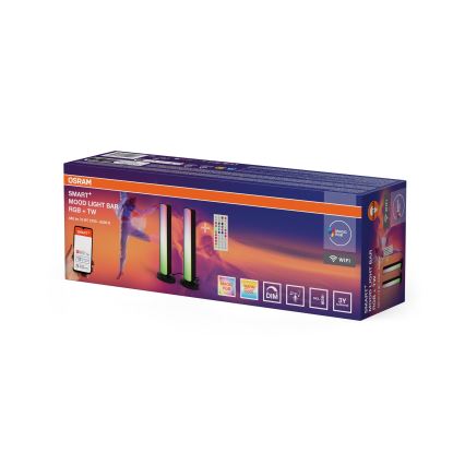 Osram - Sada 2x LED RGBW stmievateľná stolová lampa MOOD LIGHT LED/4W/230V 2700-6500K Wi-Fi + diaľkové ovládanie