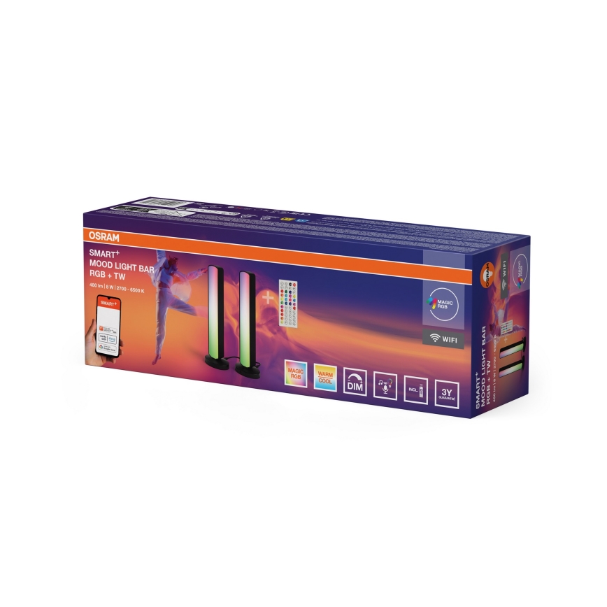 Osram - Sada 2x LED RGBW stmievateľná stolová lampa MOOD LIGHT LED/4W/230V 2700-6500K Wi-Fi + diaľkové ovládanie
