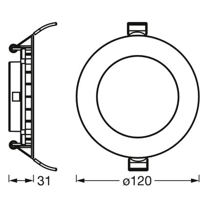 Osram - SADA 3x zapustené bodové LED svietidlo SPOT 8W/230V 3000K pr. 12 cm biela