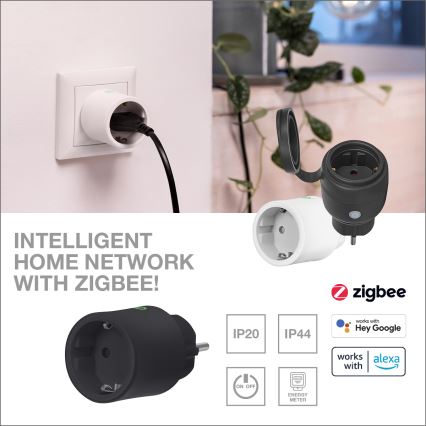 Osram - SMART+ SCHUKO inteligentná zásuvka 2300W/230V/10A čierna
