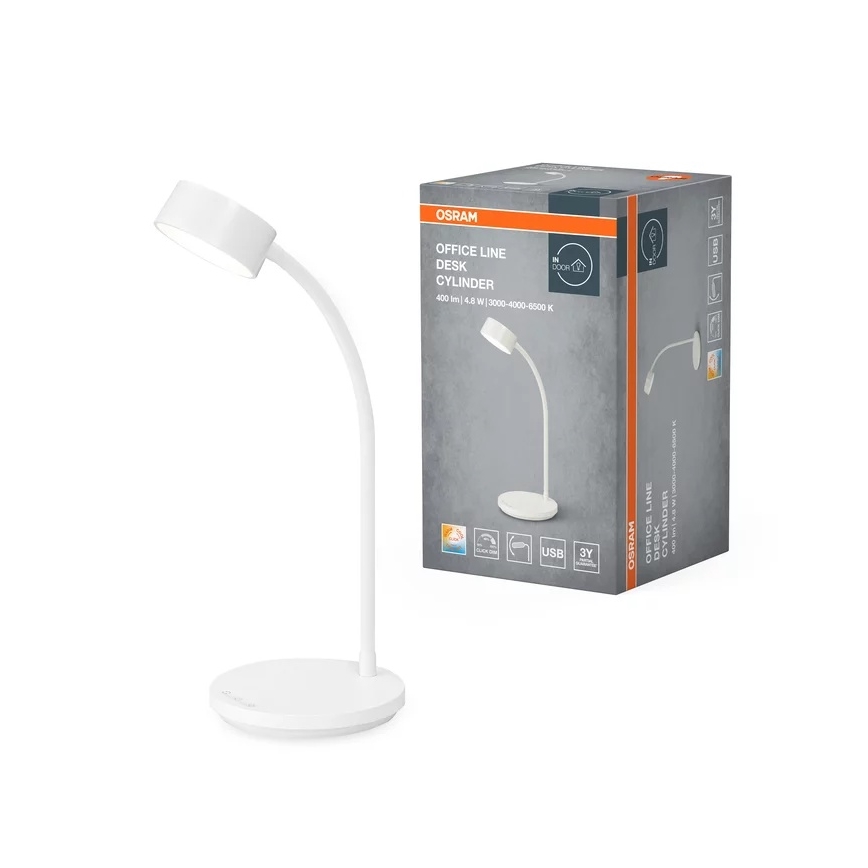 Osram - LED stmievateľná stolová lampa OFFICE LINE LED/4,8W/230V 3000/4000/6500K biela