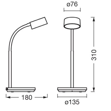 Osram - LED stmievateľná stolová lampa OFFICE LINE LED/4,8W/230V 3000/4000/6500K biela