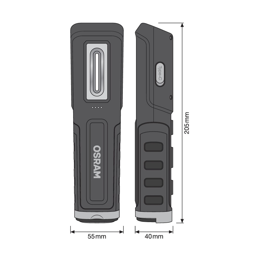 Osram - LED stmievateľná nabíjateľná baterka LEDINSPECT WIRE-FREE PRO 600 LED/5W/3,7V IP54