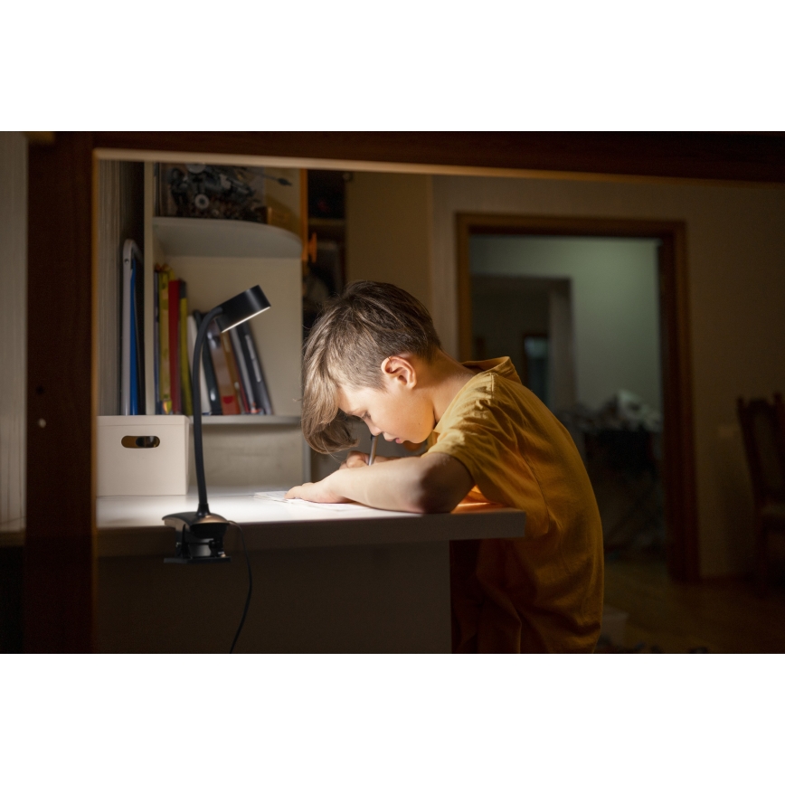 Osram - Stmieiteľná LED stolová lampa s klipom OFFICE LINE LED/4,8W/230V 3000/4000/6500K čierna