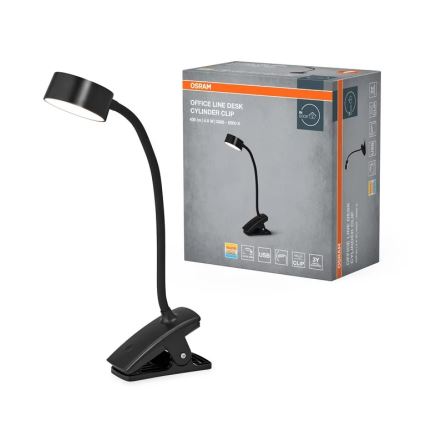 Osram - Stmieiteľná LED stolová lampa s klipom OFFICE LINE LED/4,8W/230V 3000/4000/6500K čierna
