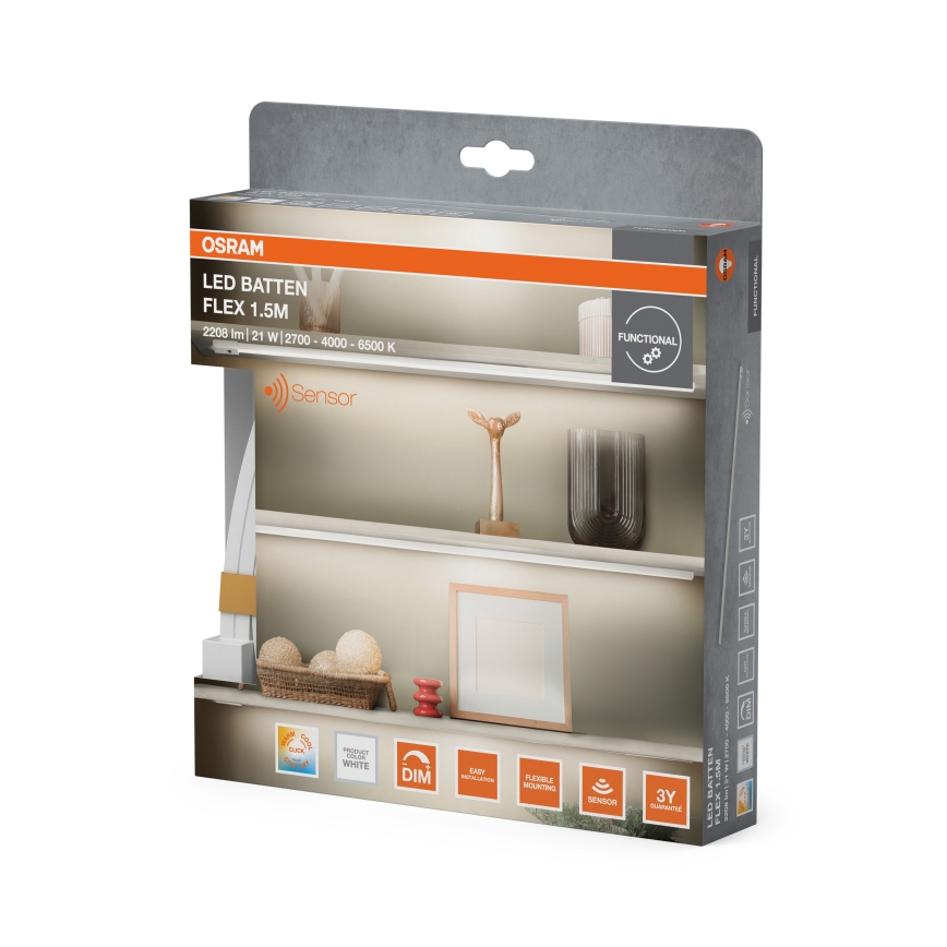 Osram - LED stmievateľné podlinkové svietidlo s pohybovým senzorom BATTEN LED/21W/230V 2700/4000/6500K 150,4 cm biela