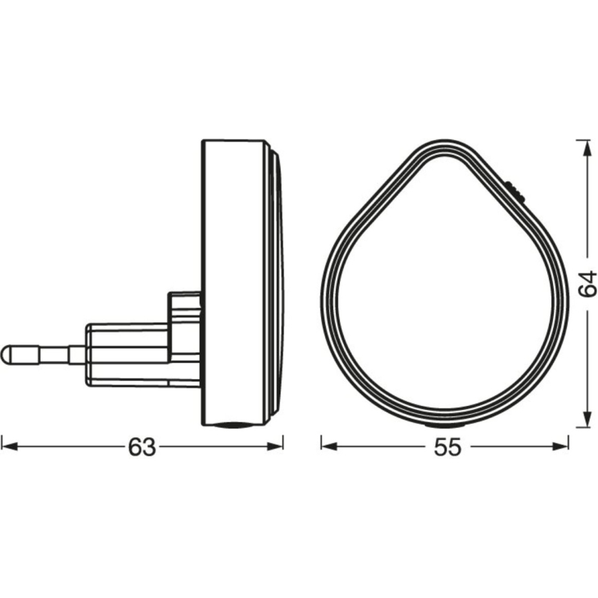 Osram - Stmievateľné LED orientačné svietidlo do zásuvky LUNETTA LED/0,5W/230V
