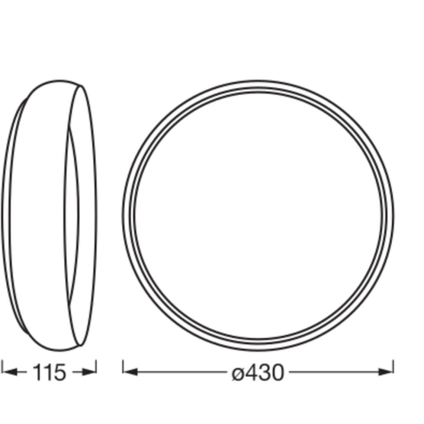 Osram - Stmievateľné LED stropné svietidlo ORBIS LIVIA LED/24W/230V priemer 43 cm čierna/biela