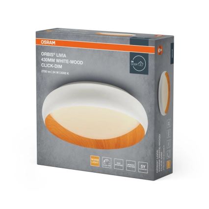 Osram - LED stlmiteľné stropné svietidlo ORBIS LIVIA LED/24W/230V pr. 43 cm biela/hnedá