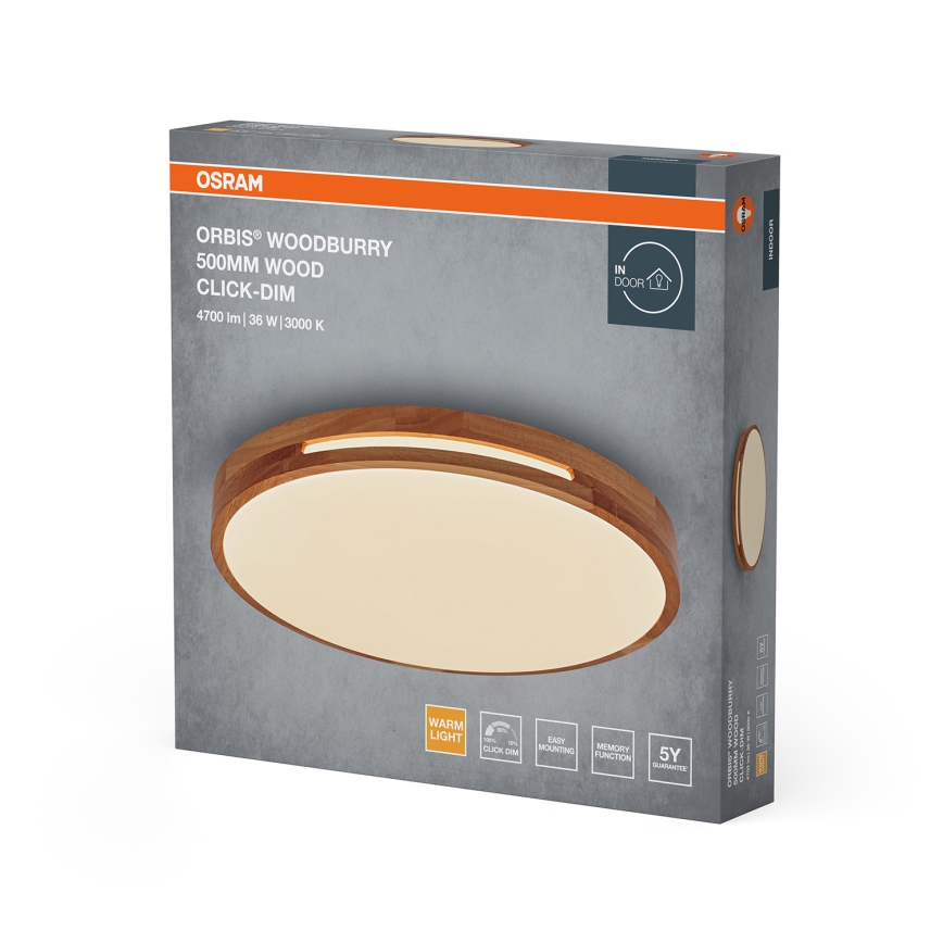 Osram - Stmievateľné LED stropné svietidlo ORBIS WOODBURRY LED/36W/230V, priemer 50 cm
