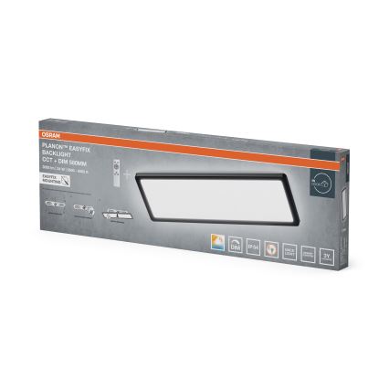 Osram - LED stmievateľné kúpeľňové stropné svietidlo PLANON EASYFIX LED/24W/230V 2600-6000K 20x58 cm IP54 čierna + diaľkové ovládanie