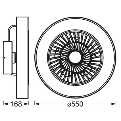 Osram - LED stlmiteľné stropné svietidlo s ventilátorom SMART+ LED/78W/230V 3000-6500K Wi-Fi + diaľkové ovládanie