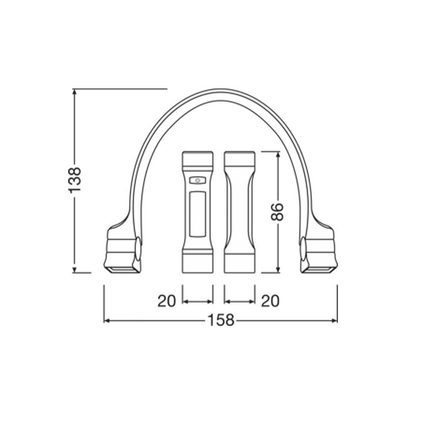 Osram - LED stmievateľné nabíjateľné nákrčníkové svietidlo LEDINSPECT LED/1W/3,7V IP54 1000 mAh