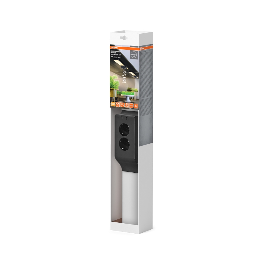Osram - LED stmievateľné podlinkové svietidlo s zásuvkami UNDERCABINET LED/10W/230V 3000K 54,8 cm čierna