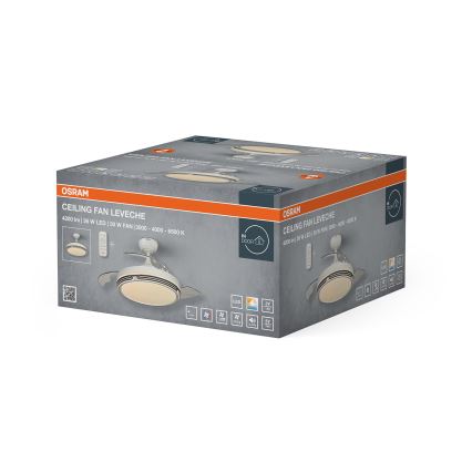 Osram - Stmievateľné stropné LED svietidlo s ventilátorom LEVECHE LED/36W/230V 3000/4000/6500K + diaľkové ovládanie